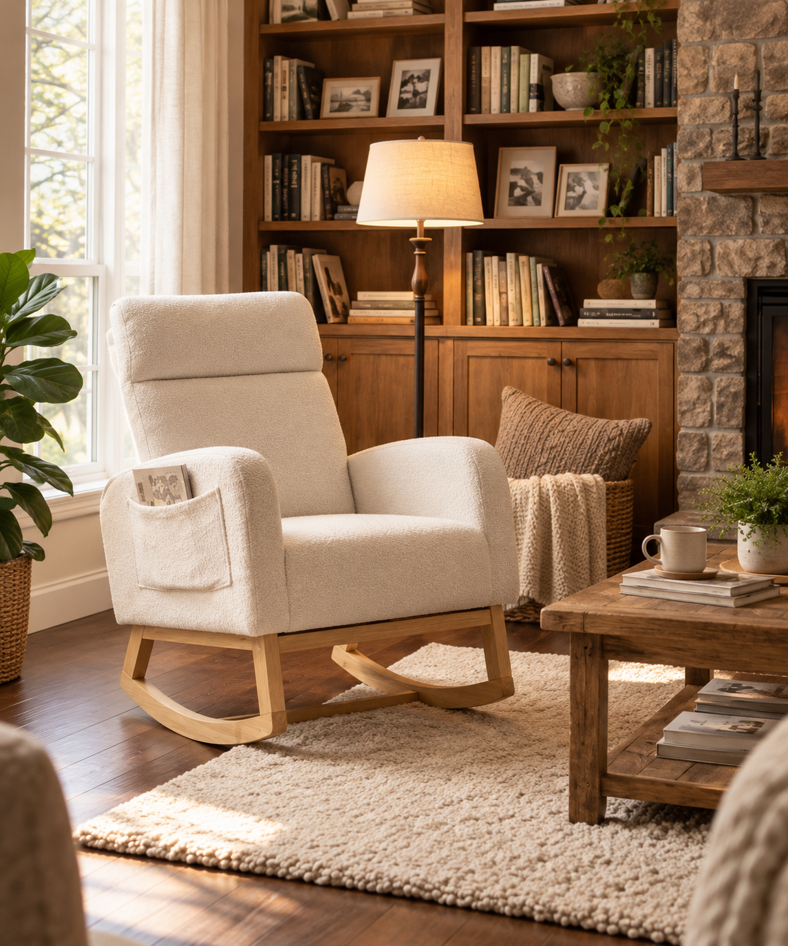 Fauteuil à bascule Numa – Bouclette à poches