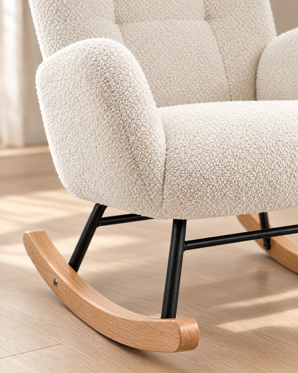 Fauteuil d'allaitement Neva – Bouclette blanche