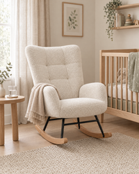 Fauteuil d'allaitement Neva – Bouclette blanche