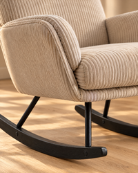 Fauteuil d'allaitement Elma – Velours côtelé sable