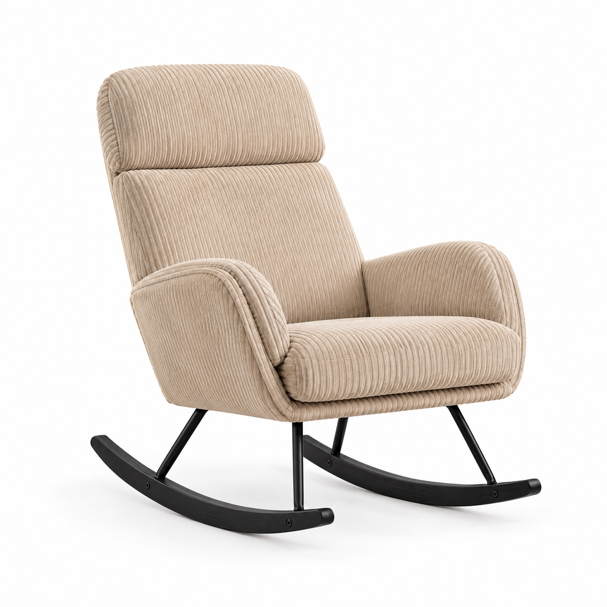 Fauteuil d'allaitement Elma – Velours côtelé sable