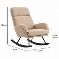 Fauteuil d'allaitement Elma – Velours côtelé sable