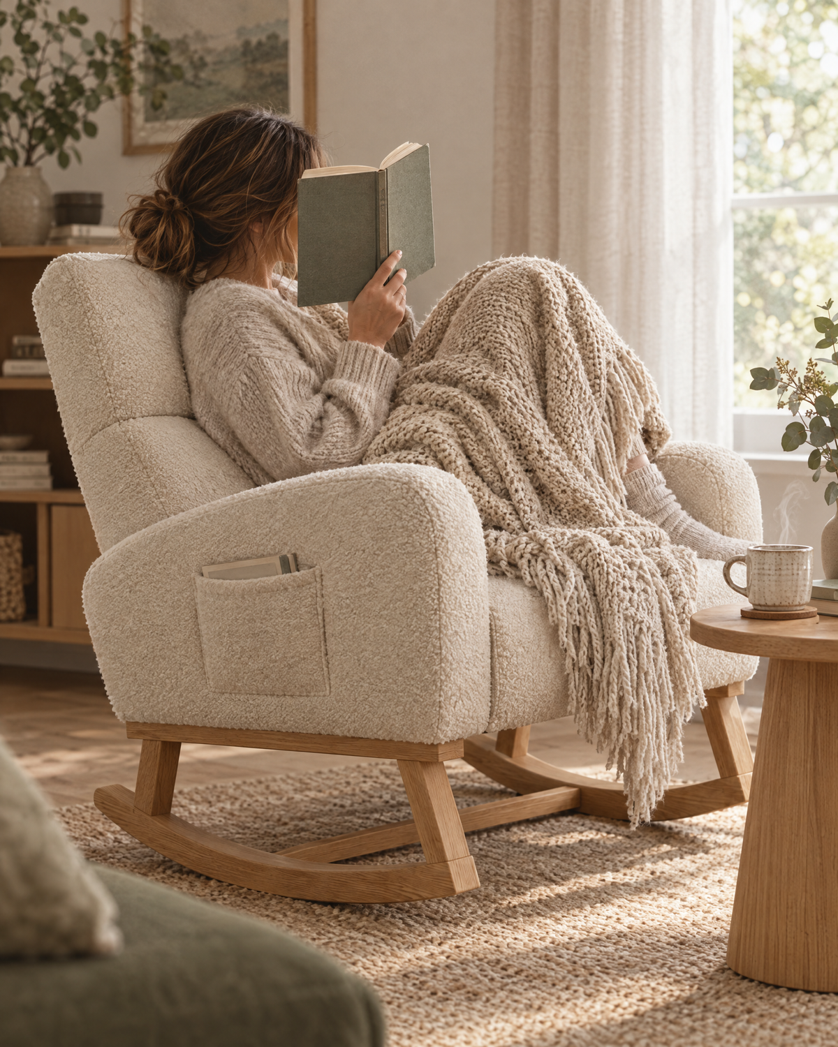Fauteuil à bascule Numa – Bouclette à poches