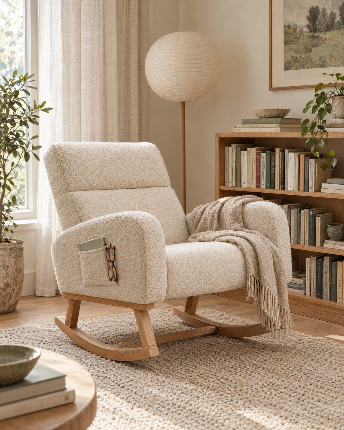 Fauteuil à bascule Numa – Bouclette à poches