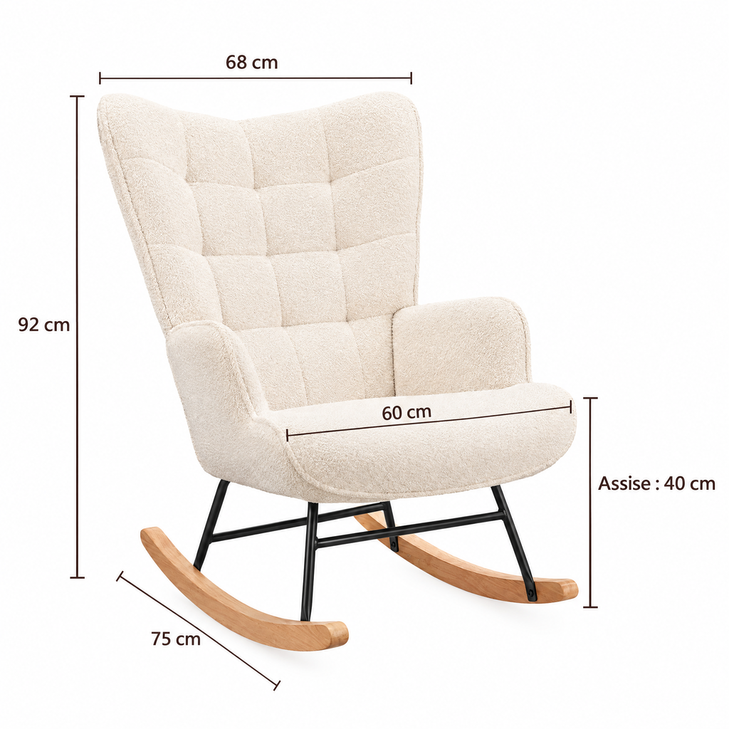 Fauteuil d'allaitement Plume – Bouclette capitonnée