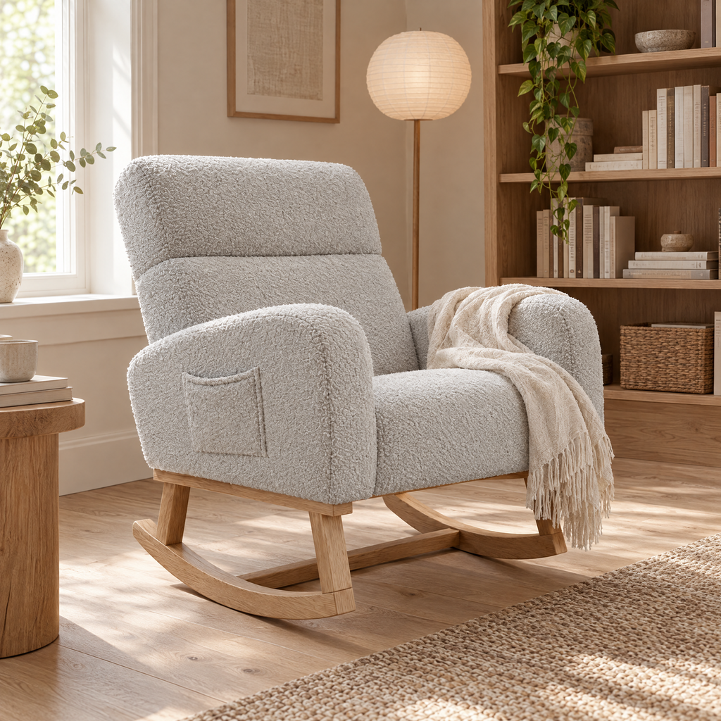 Fauteuil à bascule Numa – Bouclette à poches